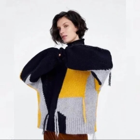 Zara Fringed Contrasting Wool Mohair Sweater - Picture 4 of 8